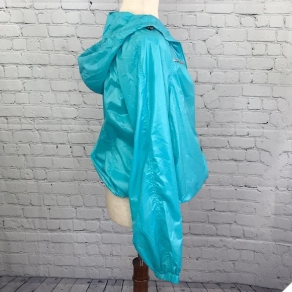 ATHLETA Blue Hooded Lightweight Windbreaker sz S - Picture 4 of 9